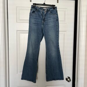 levi’s 70s high flare distressed jeans
